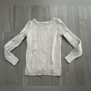 GAP Women's Light Cream Cable Knit Sweater xsmall